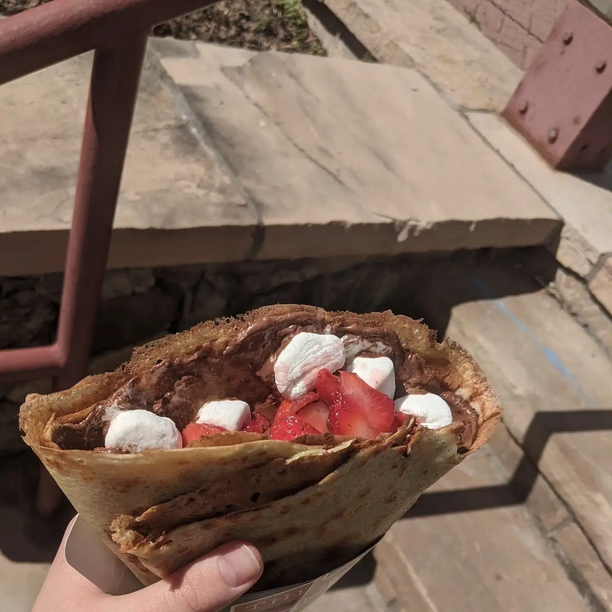 Nutella Marshmallow and Strawberry Crepe