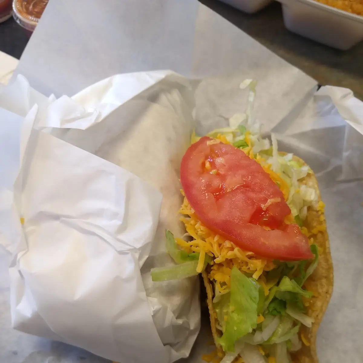 Bean & Cheese Burrito in Wrapper & Beef Taco