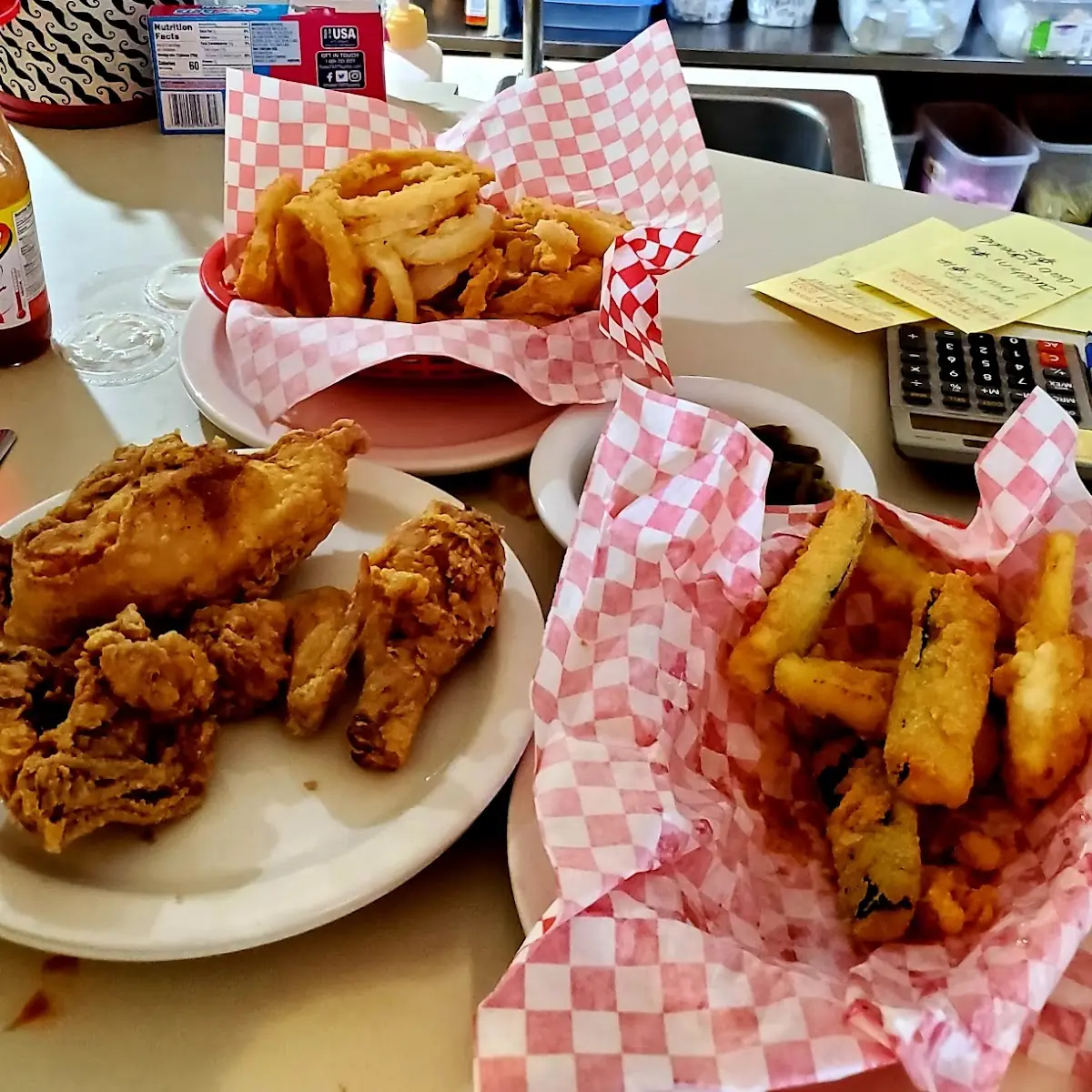 Fried Chicken and Fried Zucchini