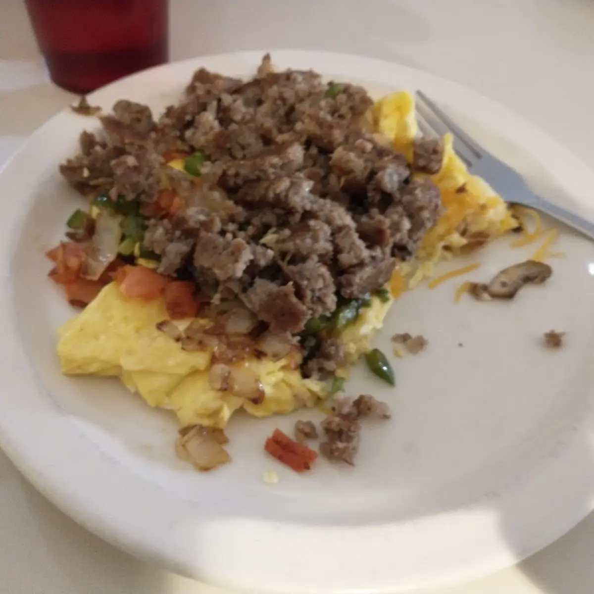 Home Style Scrabble Eggs Open Face Omelet
