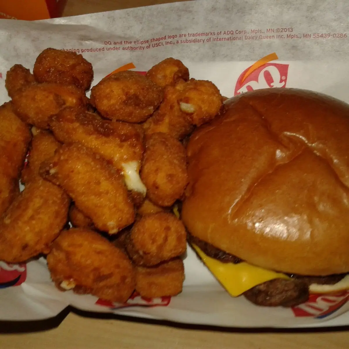 Double Cheeseburger and Cheese Curds