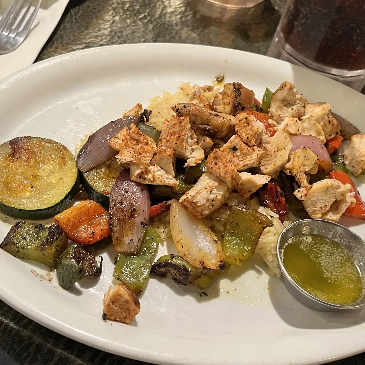 Deconstructed Kabobs Chicken Fajitas