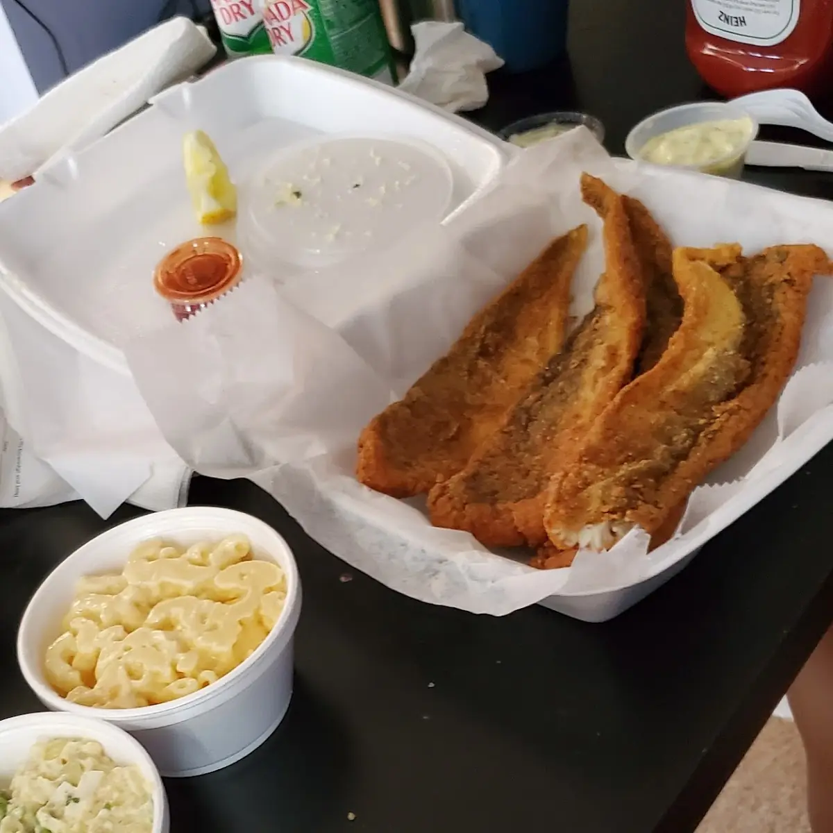 Whiting Two Sides Mac and Cheese and Potato Salad