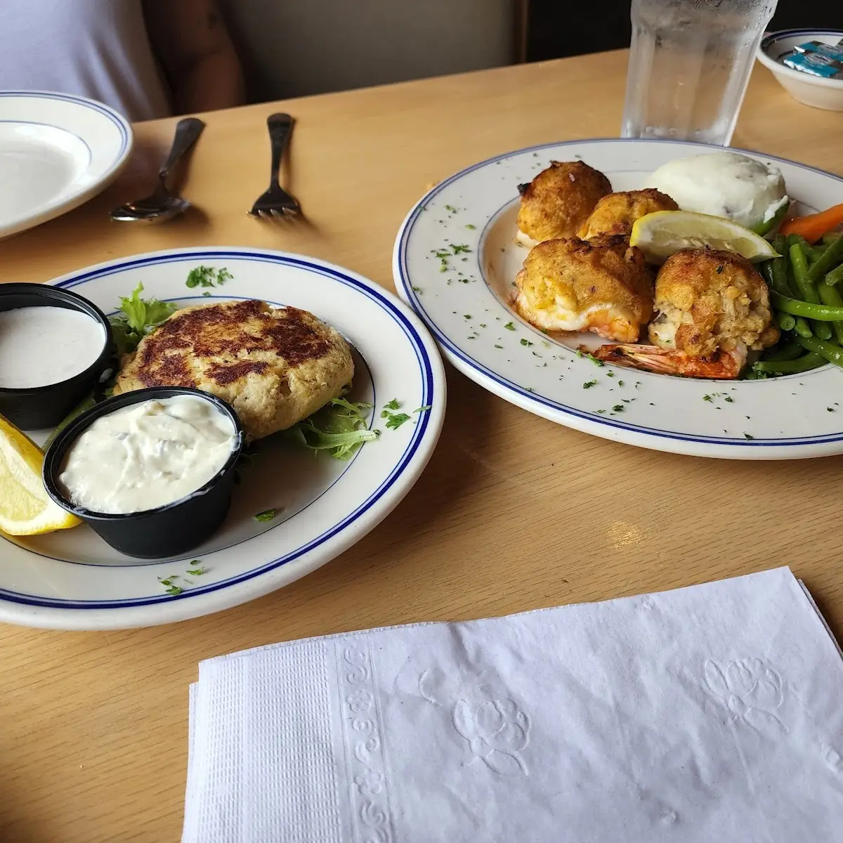 Crab Cakes and Lobster Stuffed Shrimp