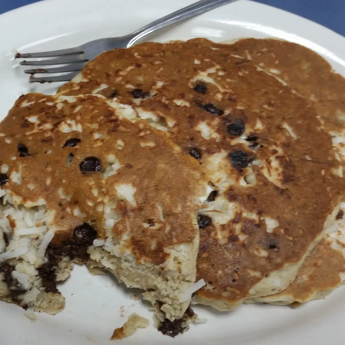 Whole Grain Pancakes with Chocolate Chips and Salsa