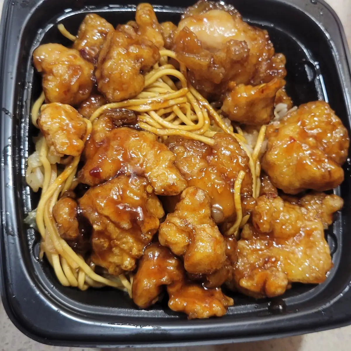 Orange Chicken Bowl with Chow Mein