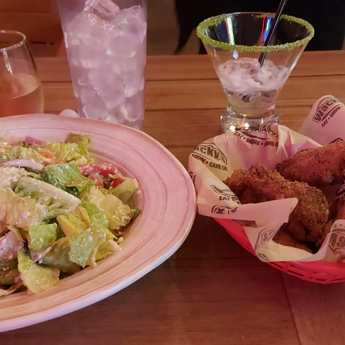 Chicken Wings and Greek Salad