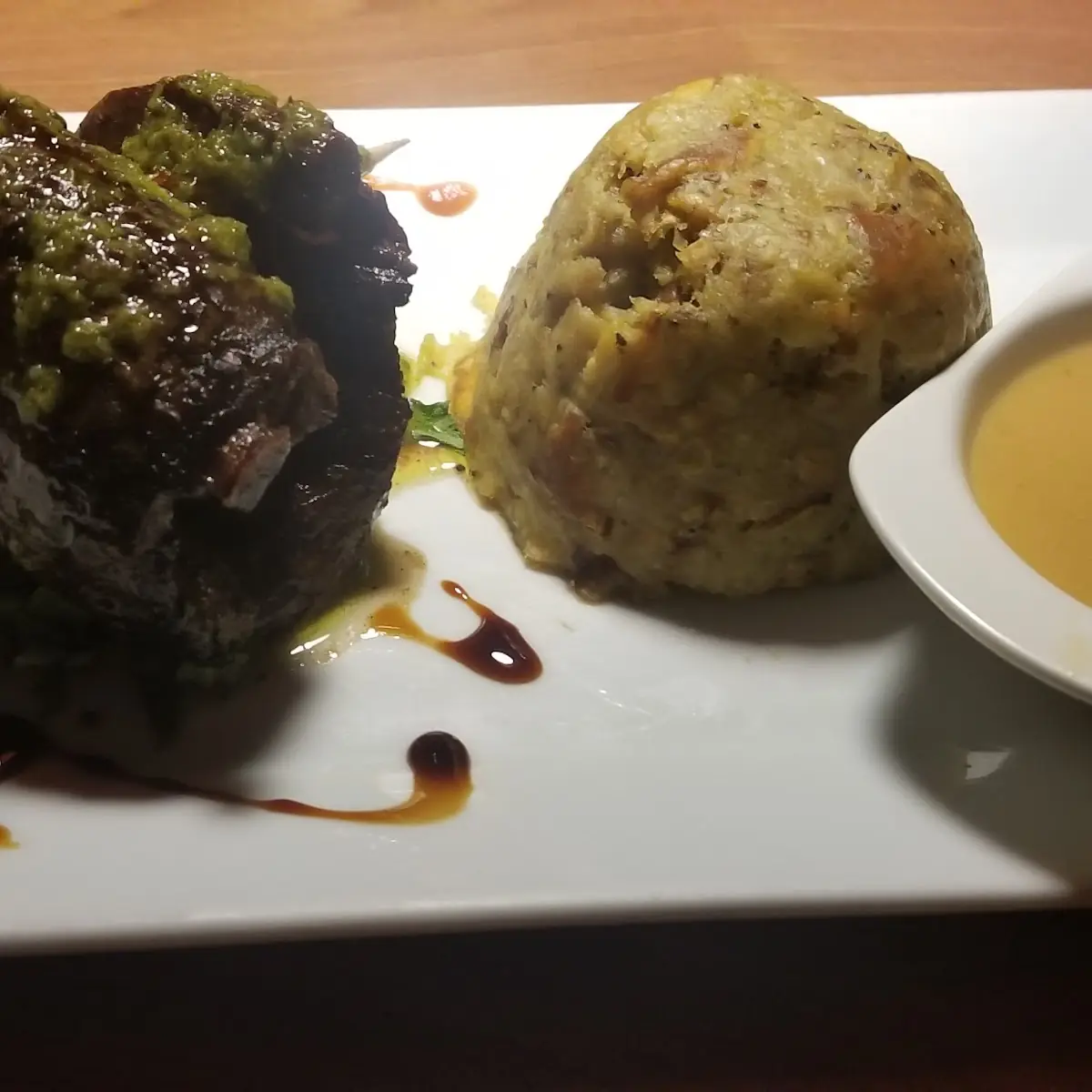 Garlic Sauce & Cassava Mofongo