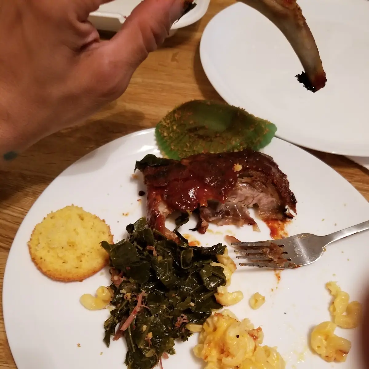 Ribs Greens Mac & Cheese Cornbread Also Known as Heaven