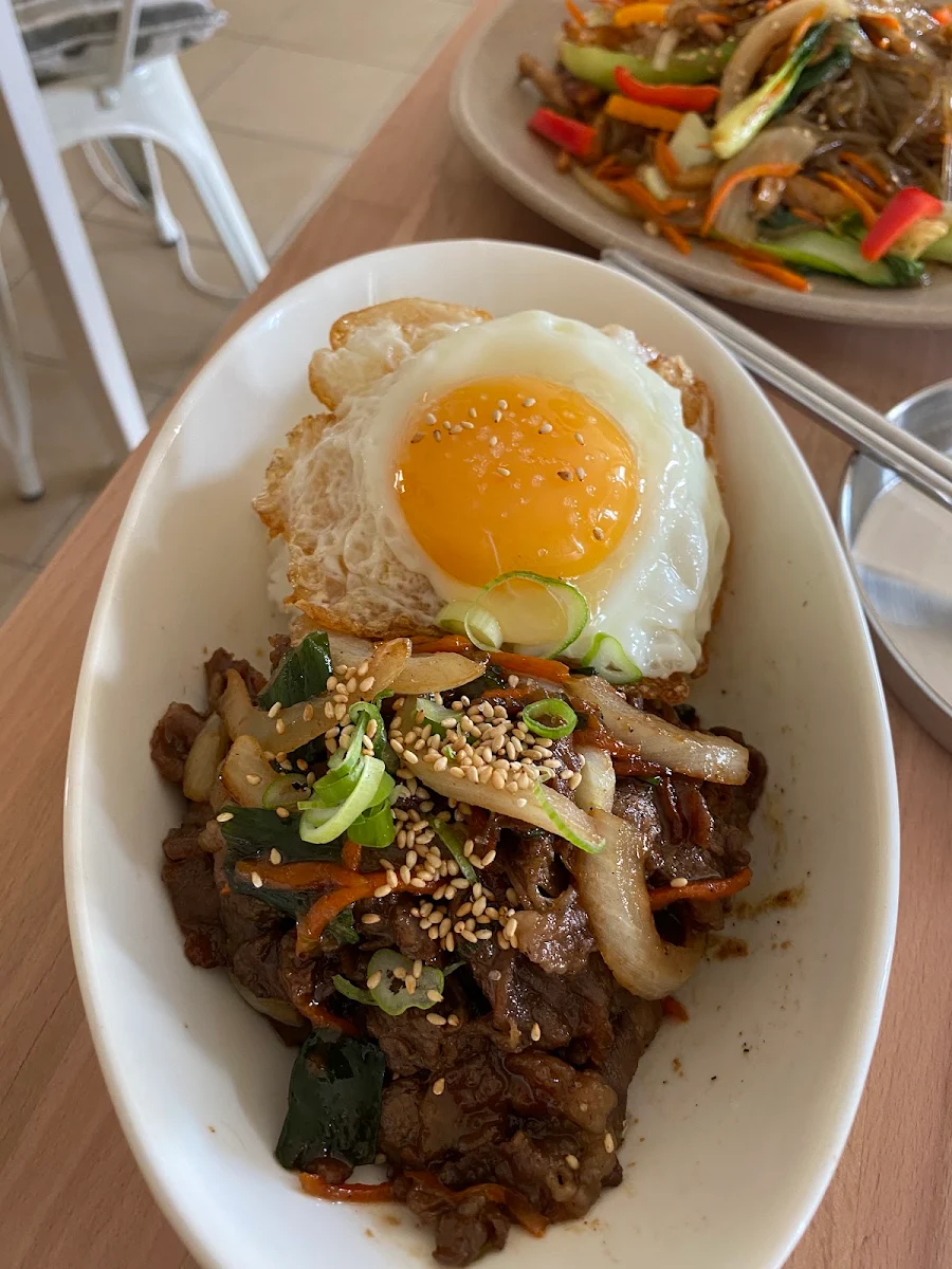 Beef-Japchea with Rice, K-wings