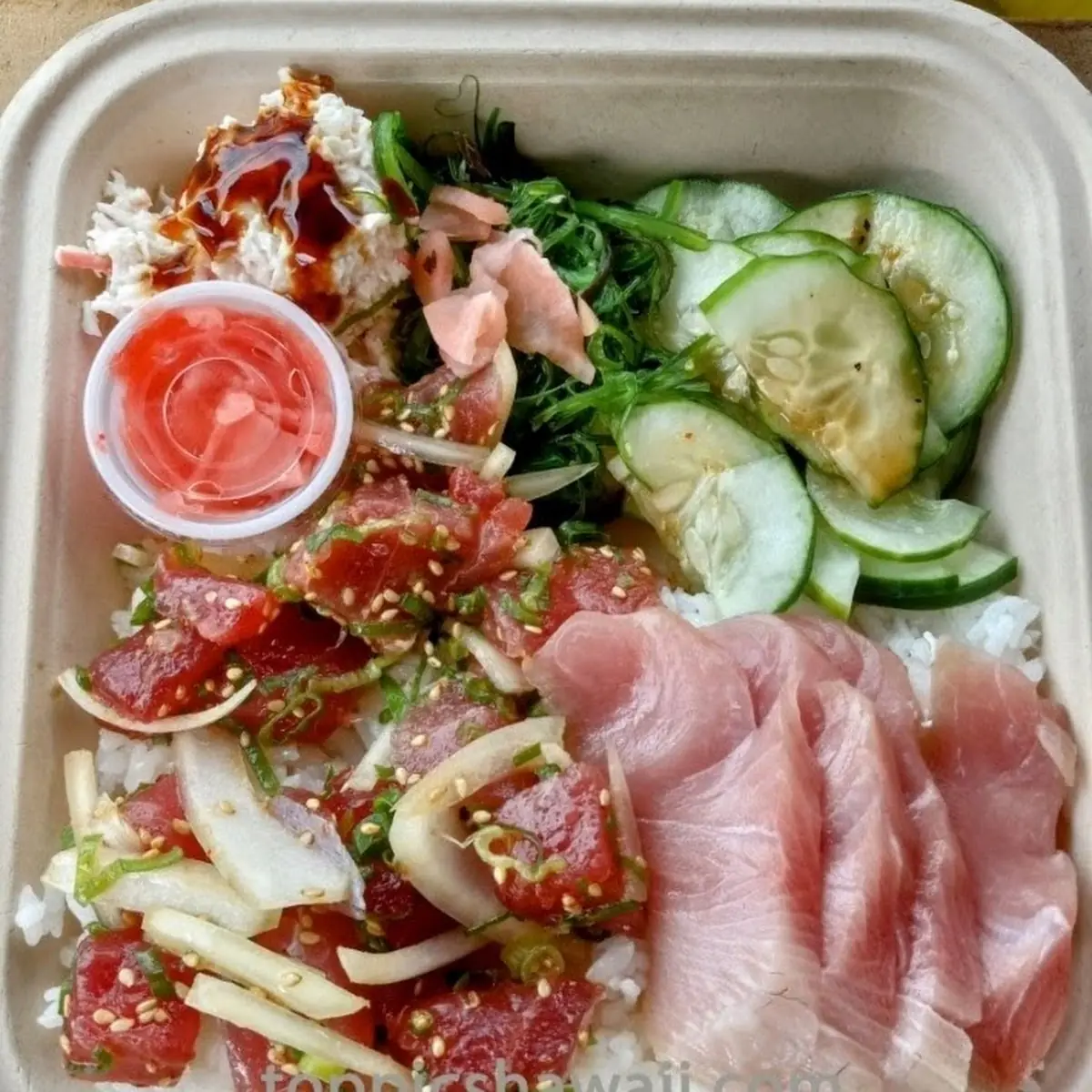 Sesame Ahi Poke Combination Plate