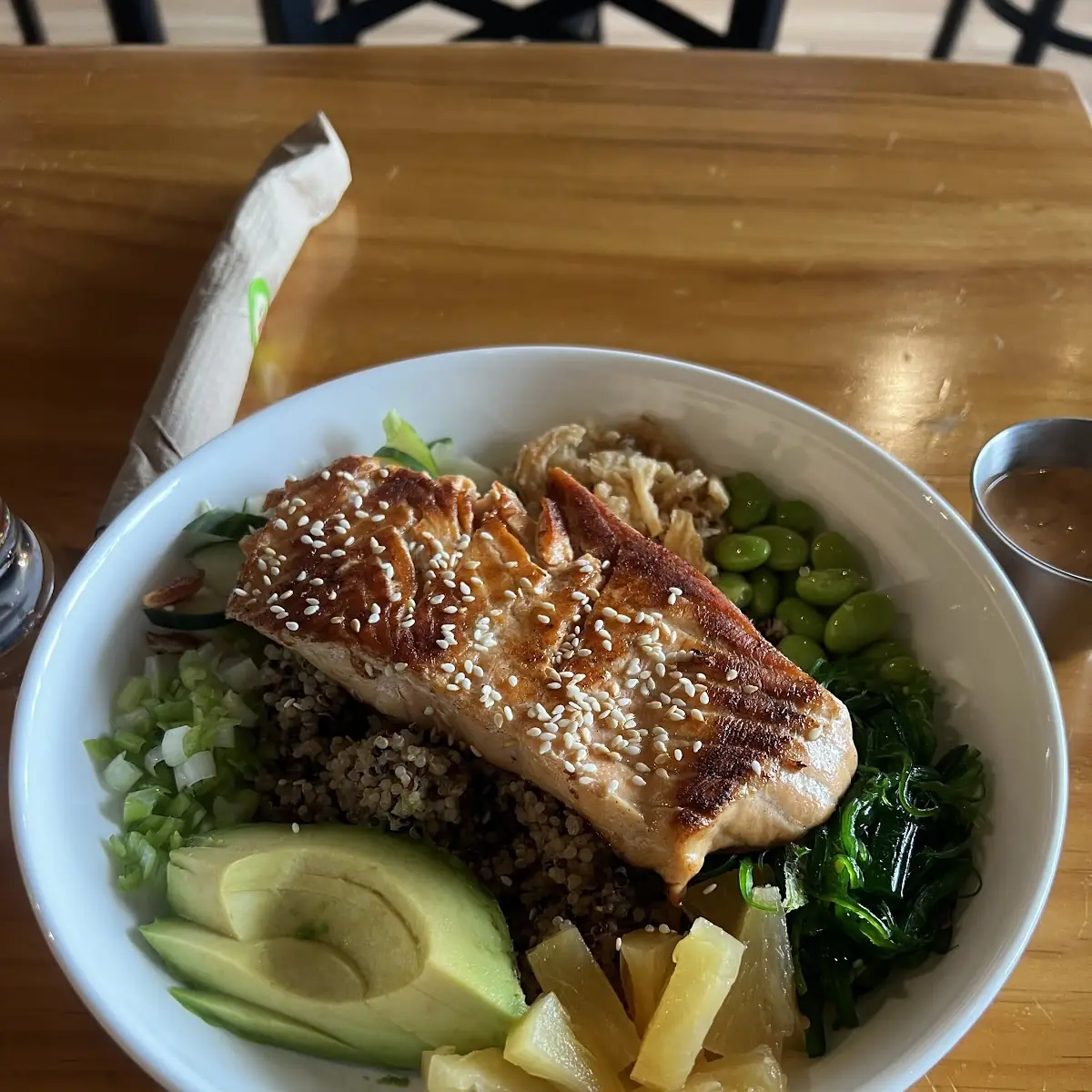 Grilled Salmon Quinoa Bowl with Avocado
