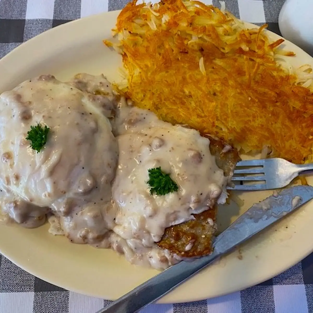 With Country Fried Steak or Lamb & Eggs