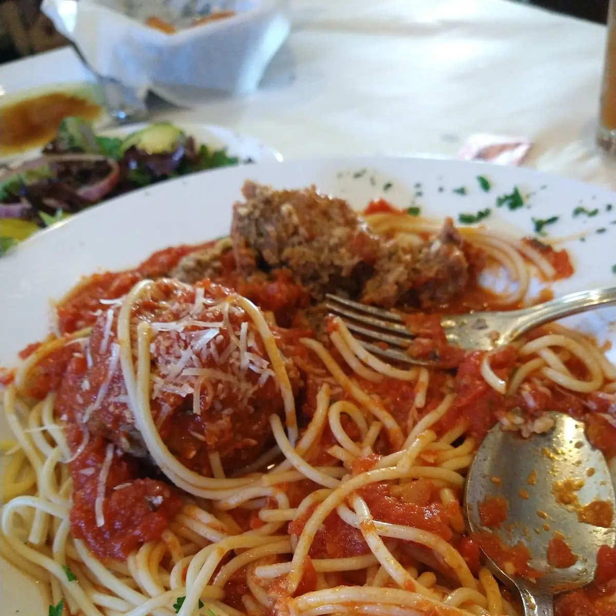 Spaghetti with Giant Meatballs