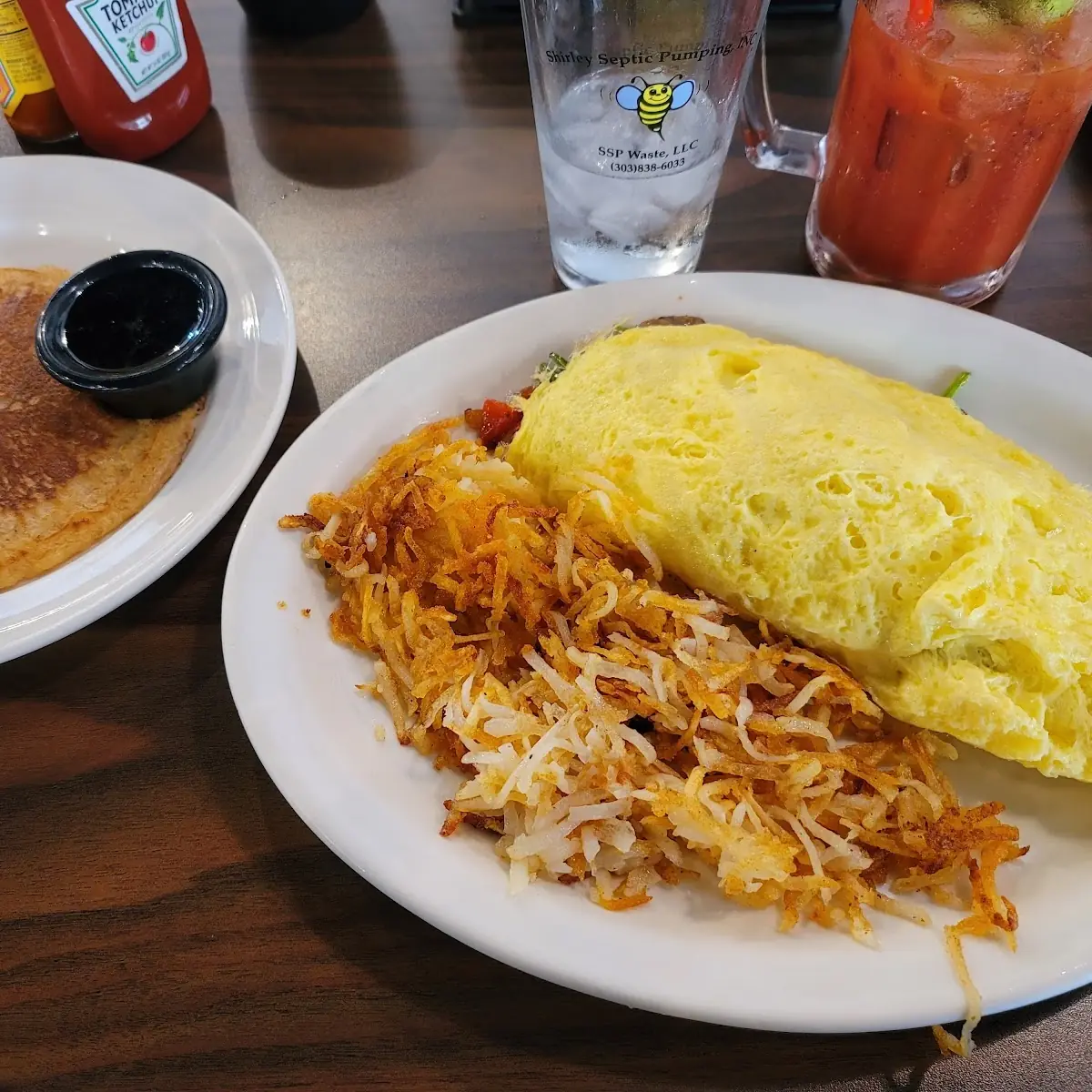 Veggie Omelette Hashbrowns Pancake