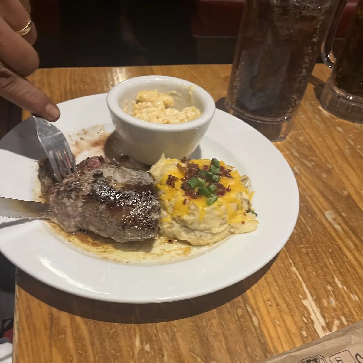 6oz Sirloin with Broccoli and Loaded Mashed Potatoes