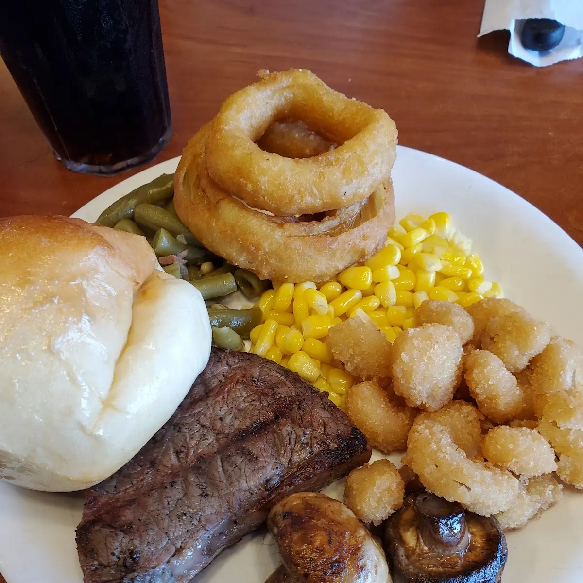 Sirloin Steak Fried Shrimp Onion Rings