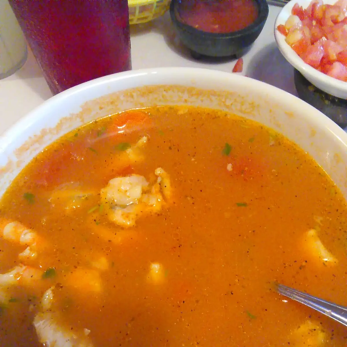 Sopa De Mariscos Filete Empanizado