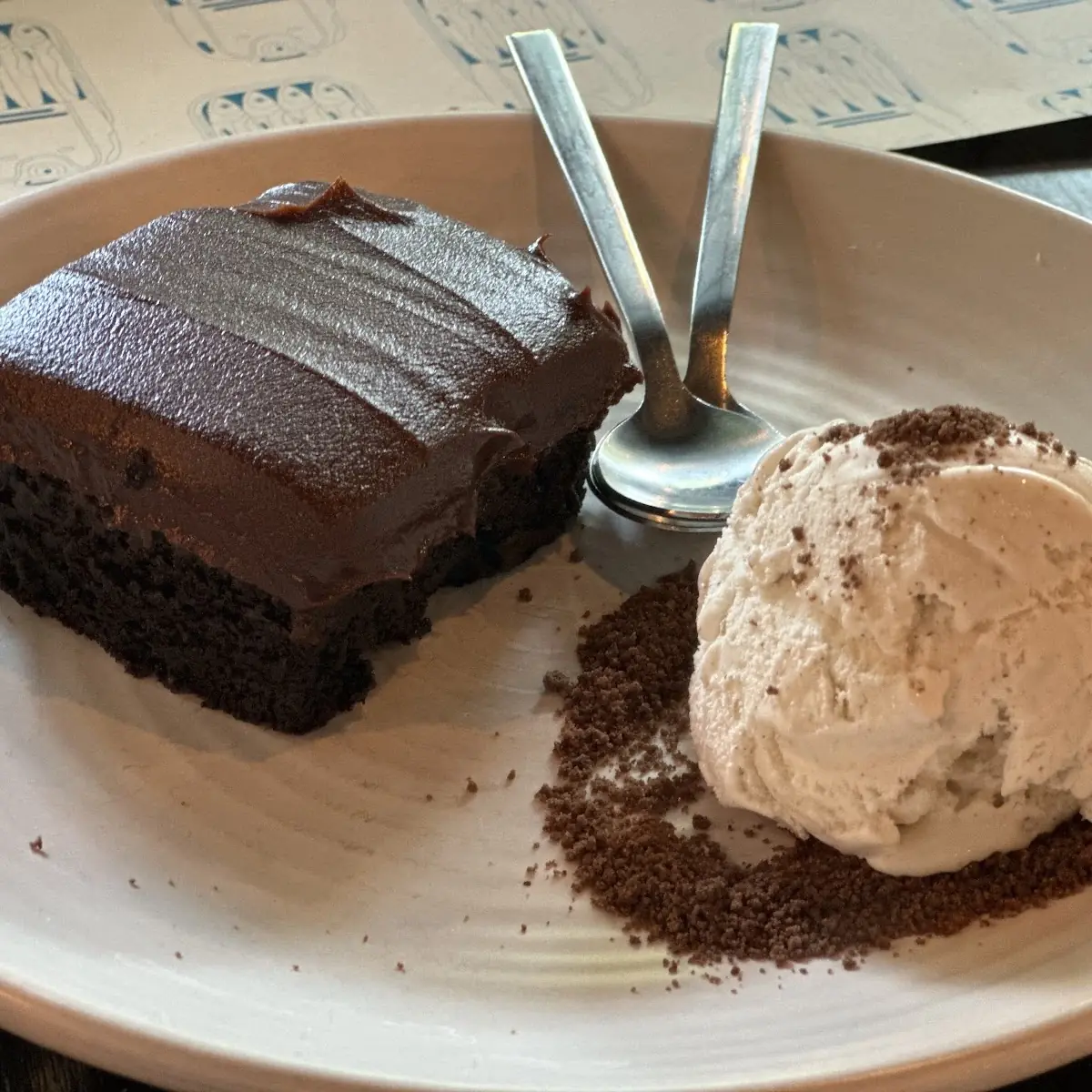 Chocolate Cake with Vanilla Ice Cream