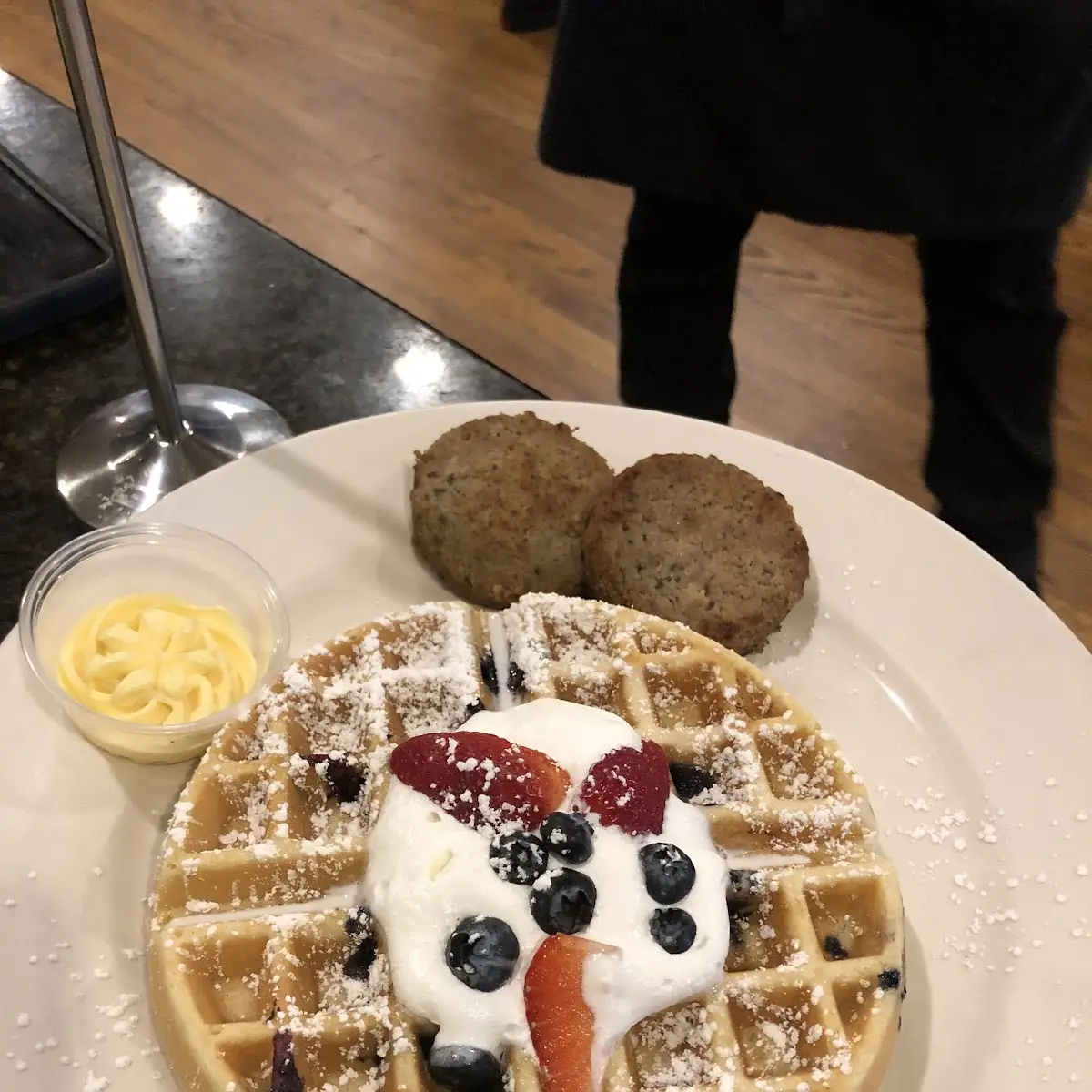 Belgian Waffle with Sausage