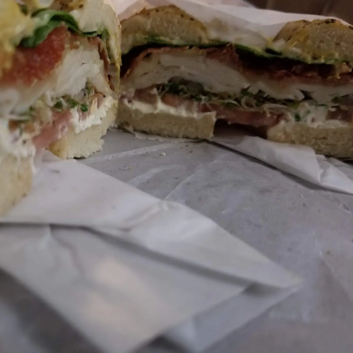 Turkey Bacon and Provolone on Asiago