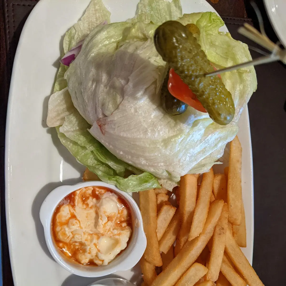 Hamburger Lettuce Wrapped on Flat Bread