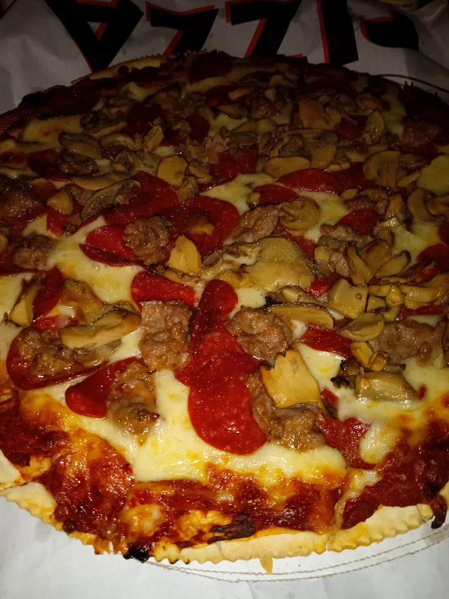 Sausage Pepperoni and Mushroom Pizza