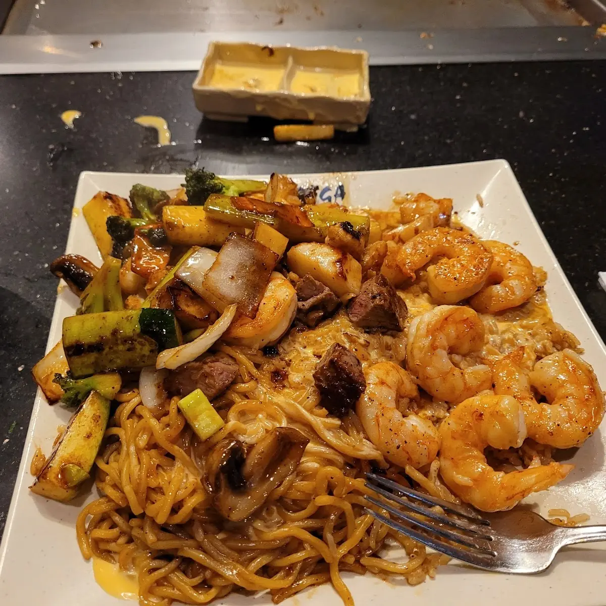 Filet Mignon & Shrimp teriyaki
