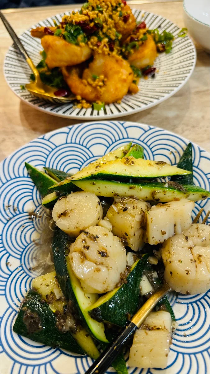 Stir-Fried Scallop, Fortune Dumpling