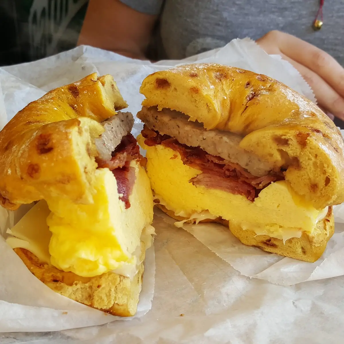 French Toast Bagel Egg Sandwich
