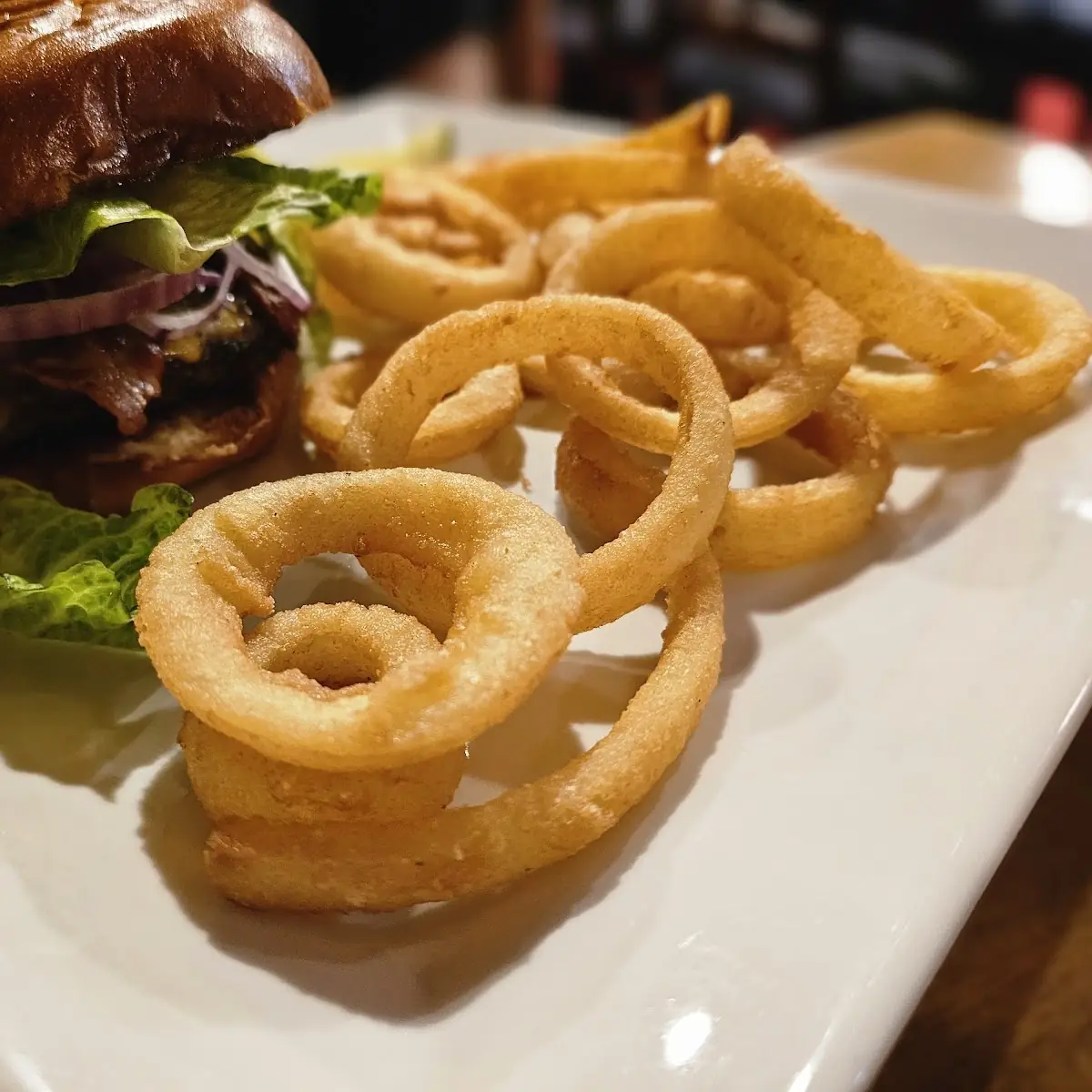 Bacon Cheeseburger with Onion Rings