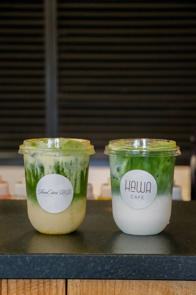 Iced Matcha Lattes with Foam