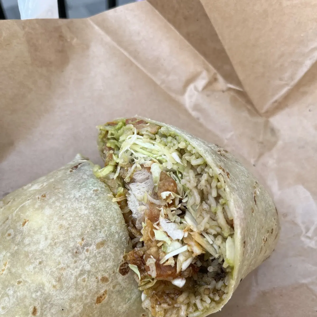 Crispy Chicken Burrito, Tacofino White Rock