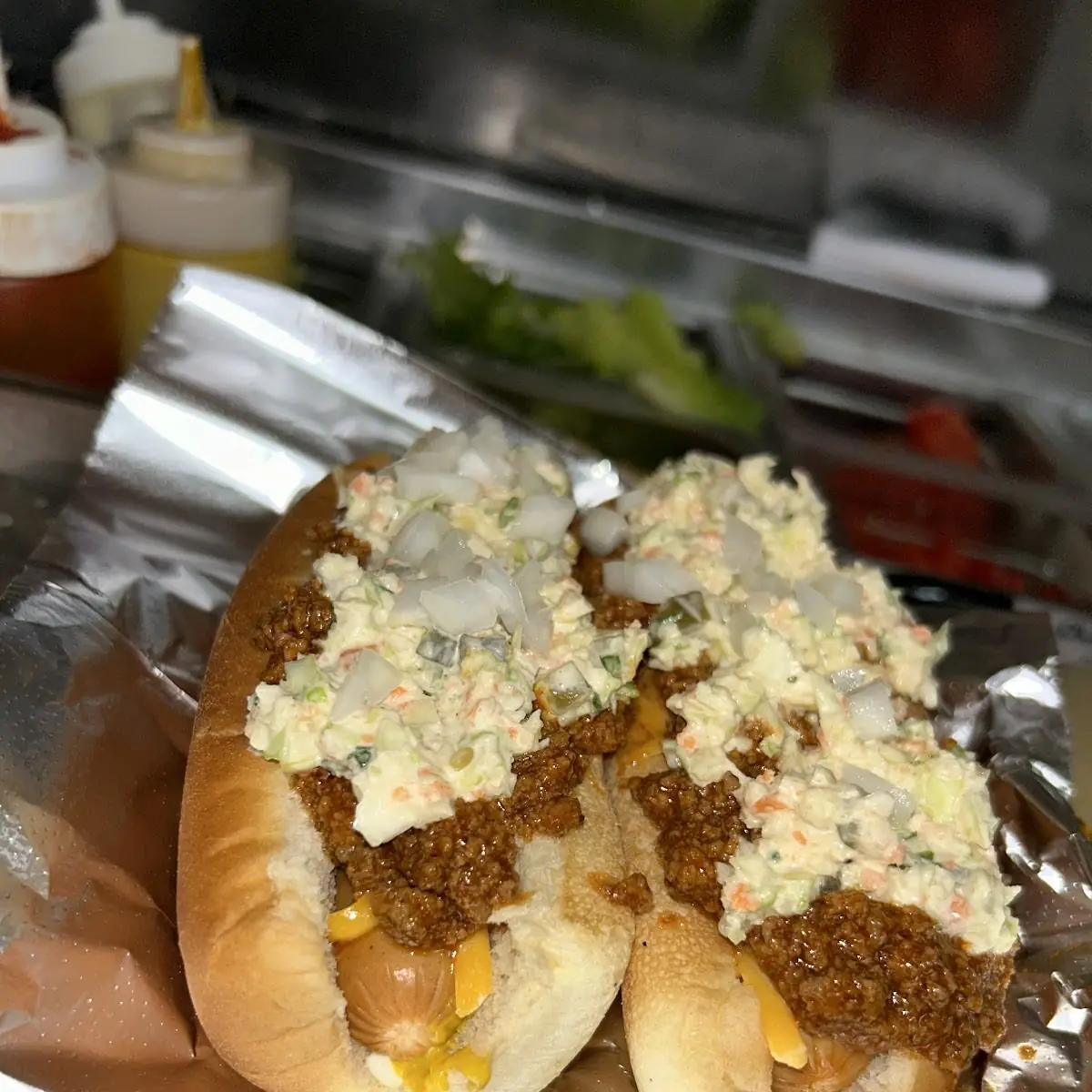 Chili Cheese Slaw Dog