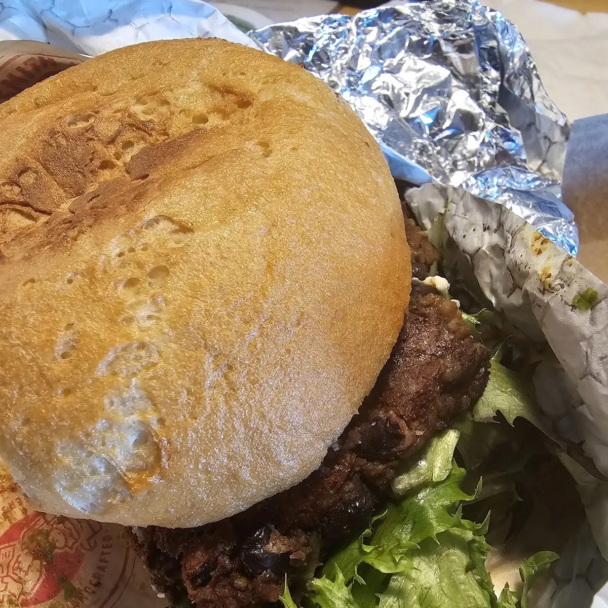 Black Bean Burger on a Gluten-Free Bun