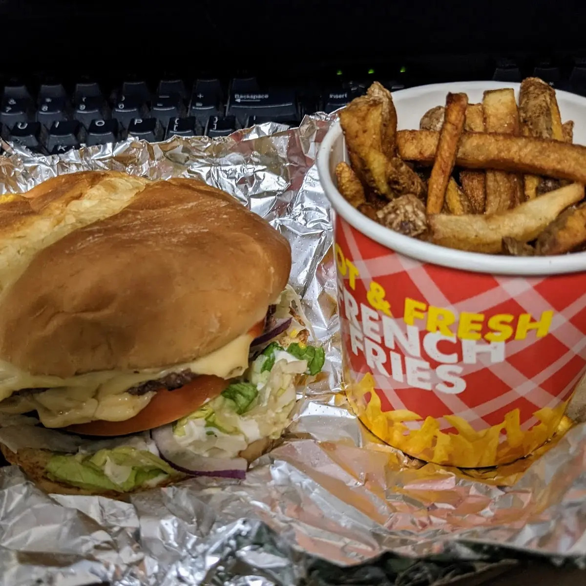 Double Cheeseburger and Fries