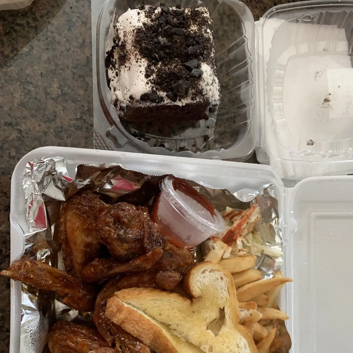 Spicy Chicken Wings with Fries
