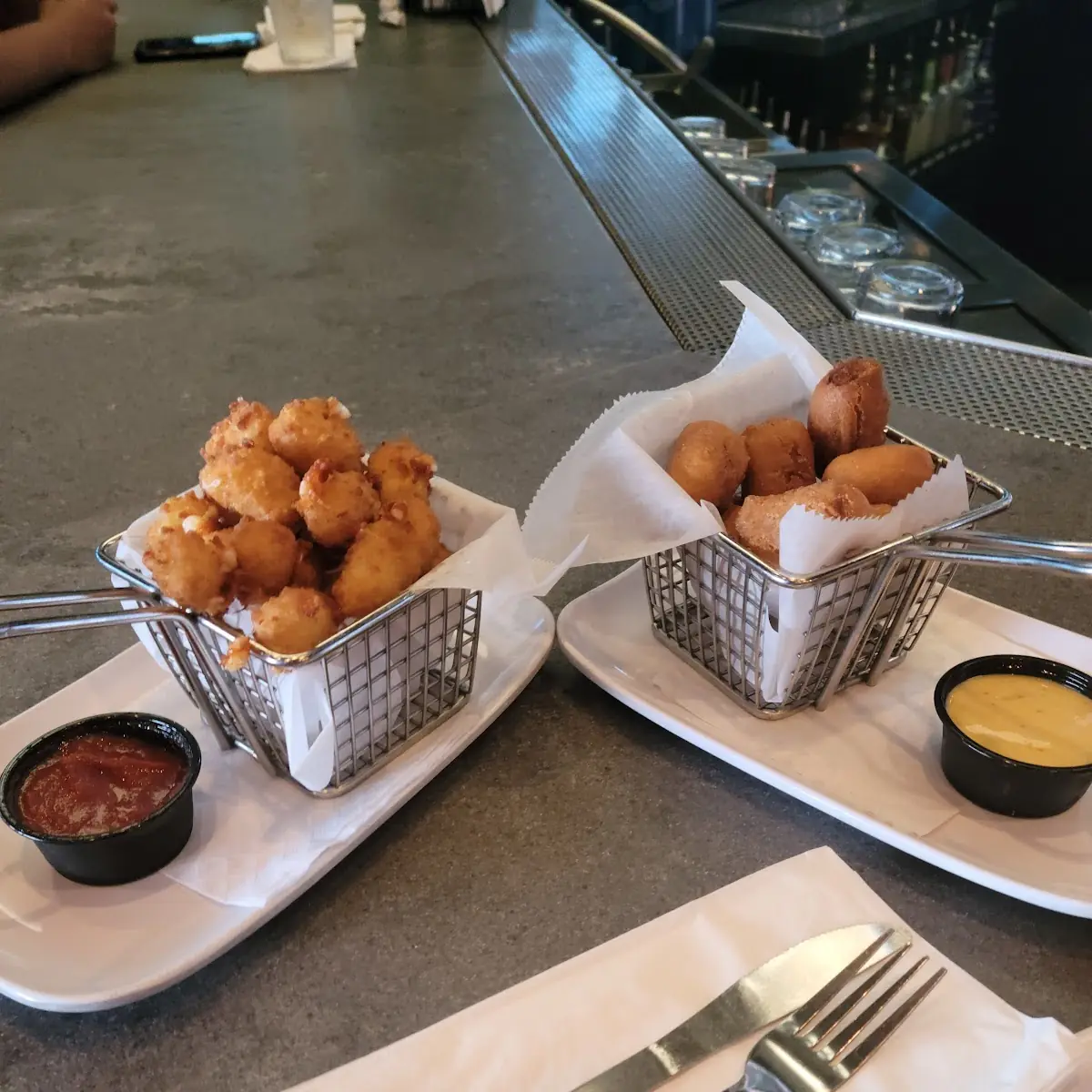 Cheese Curds and Mini Corn Dogs