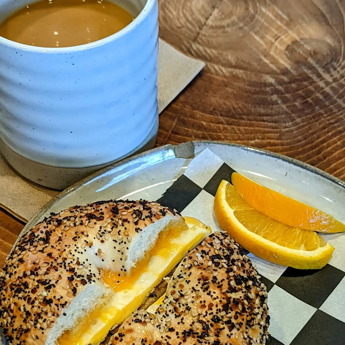 Sausage Egg and Cheese Everything Bagel