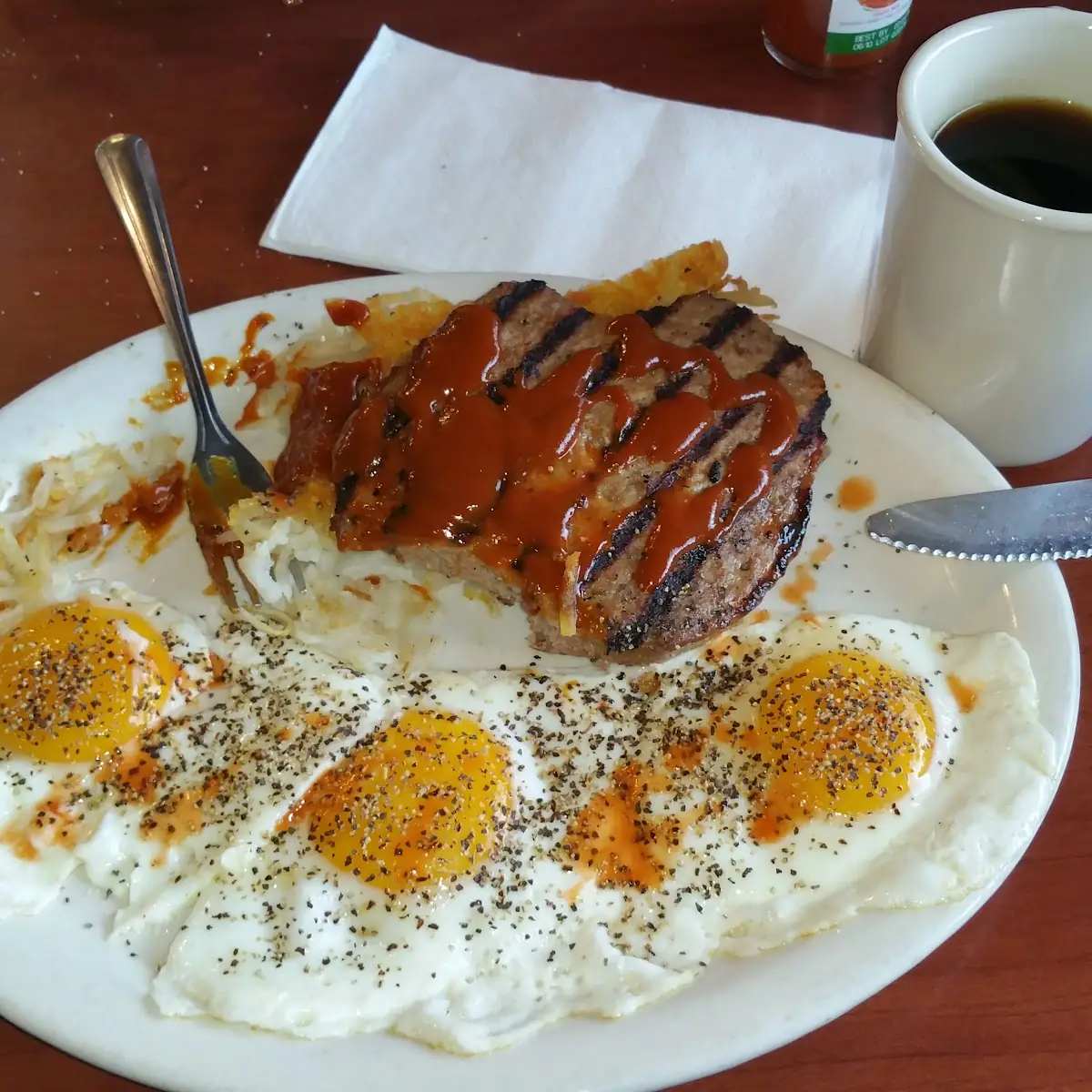 Hamburger Steak and Eggs