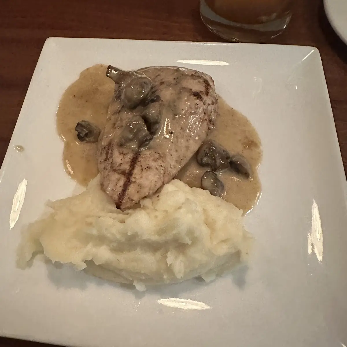 Grilled Chicken Breast Garlic Mashed Potato Creamy Mushroom Sauce