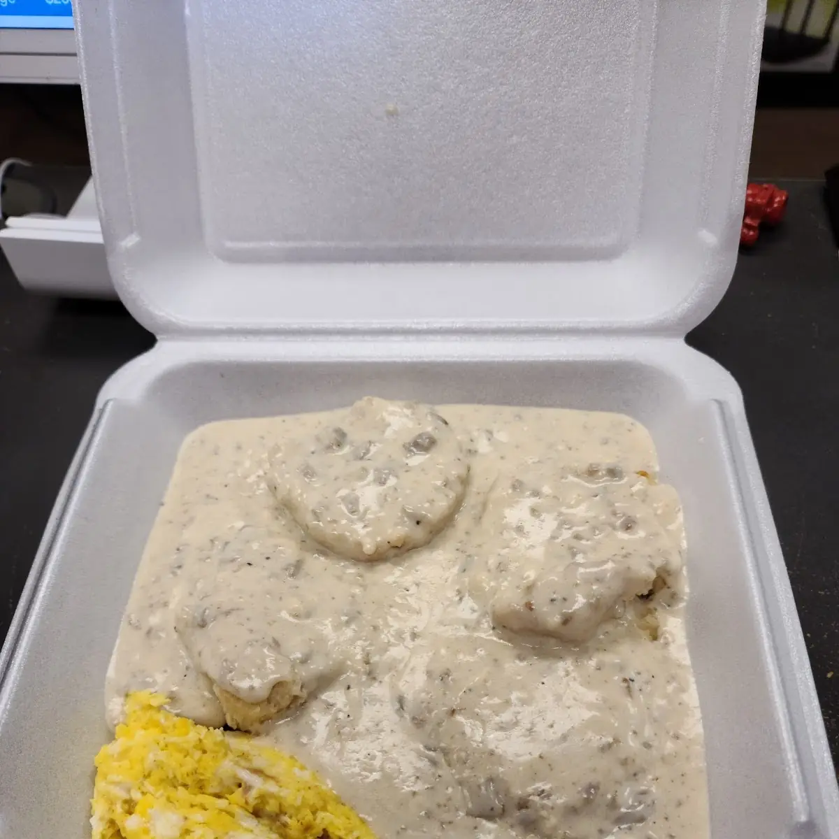 Biscuits & Gravy with 2 Scrambled Eggs