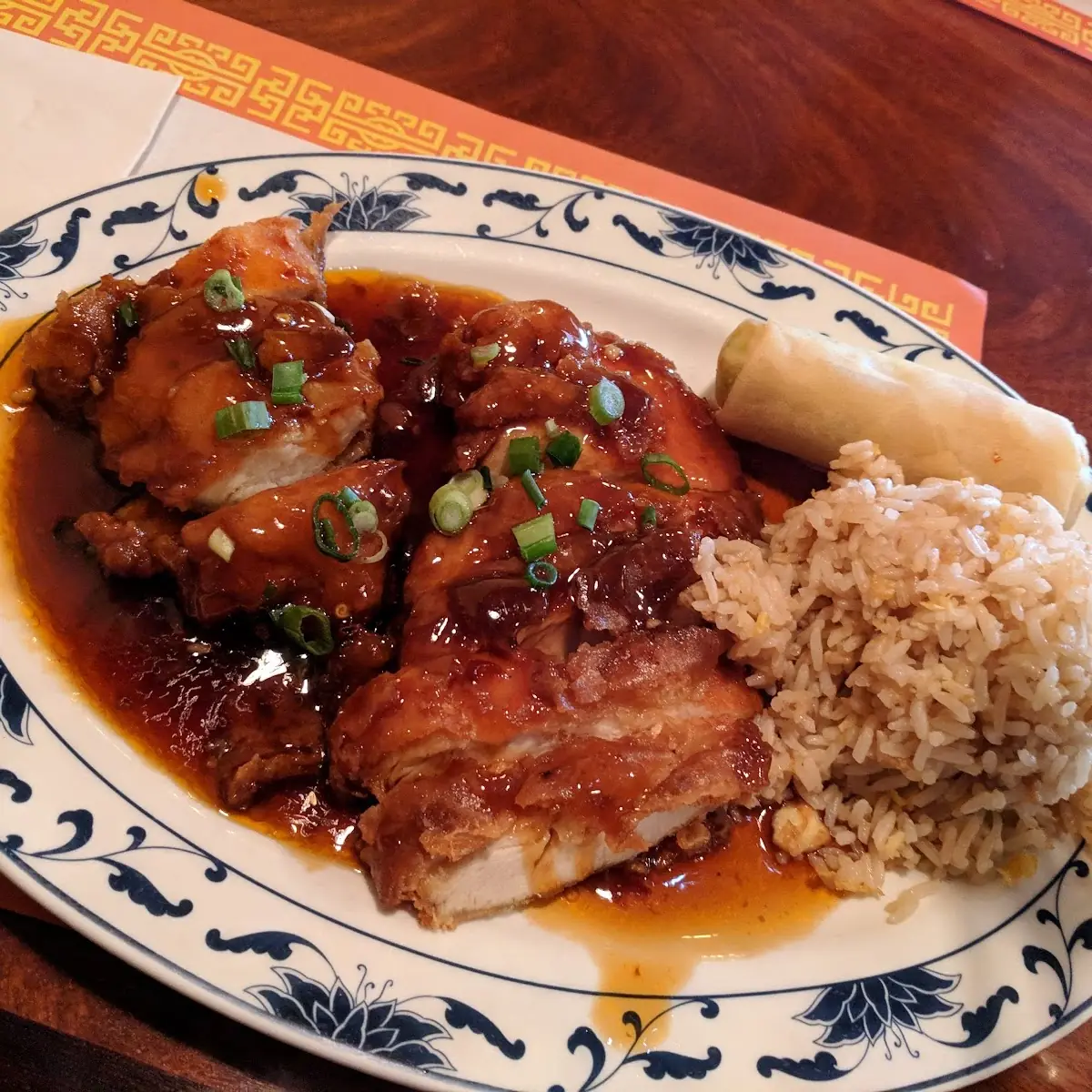 Chef's Choice Chicken with Spring Roll and Rice