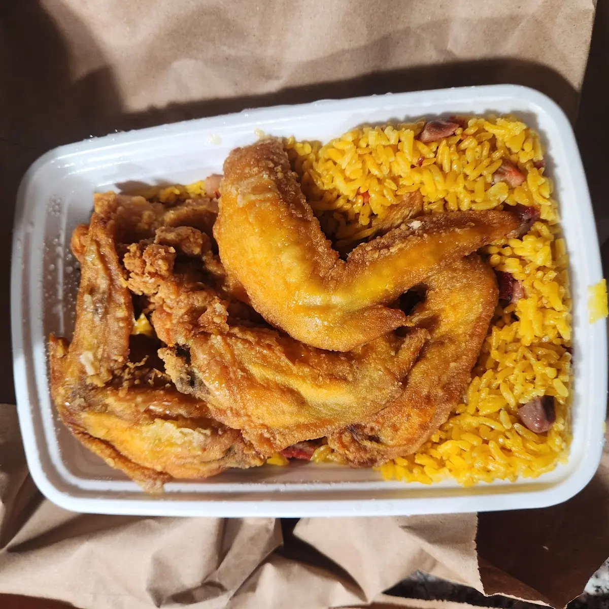 Chicken Wings with Pork Fried Rice