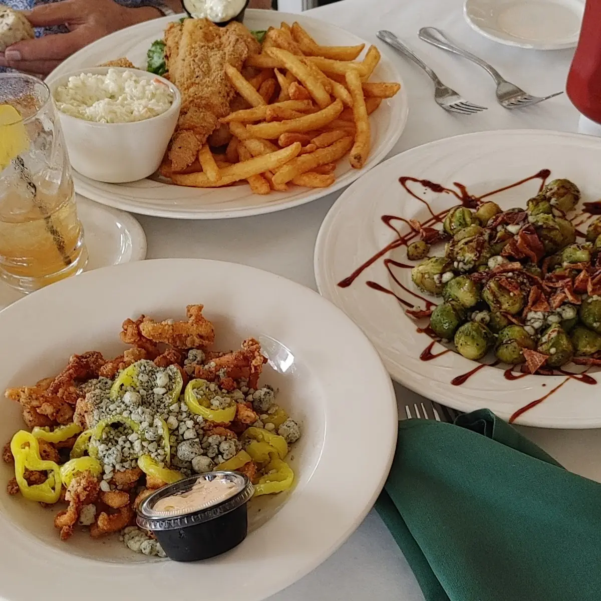 Roasted Brussels Sprouts and Calamari Rings