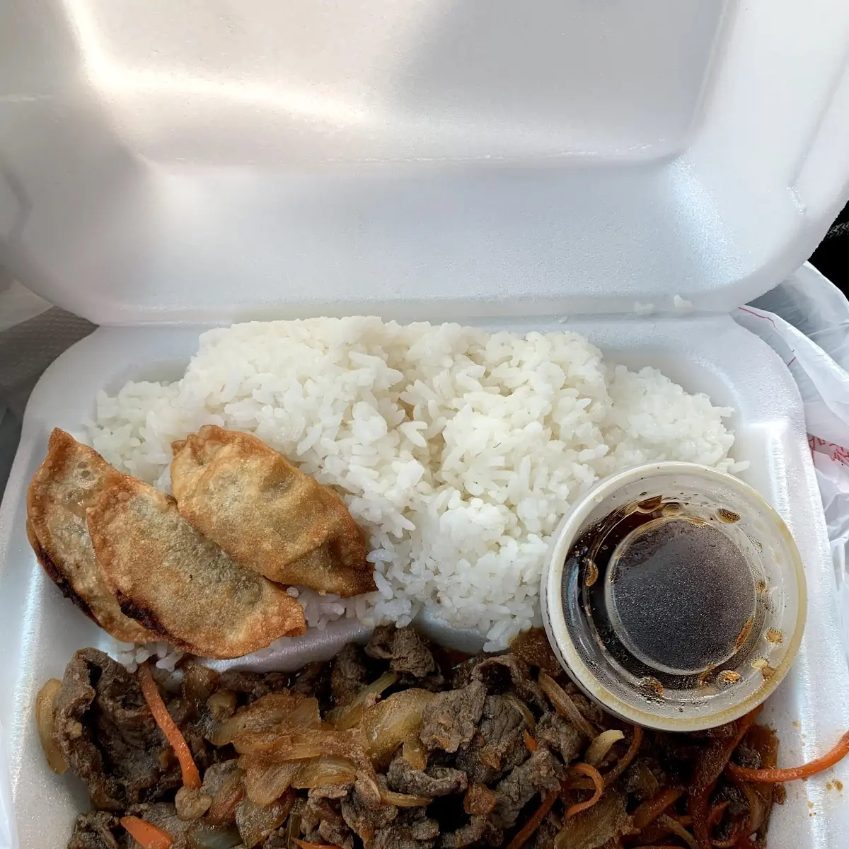 Beef Bulgogi White Rice & Yaki Mandu