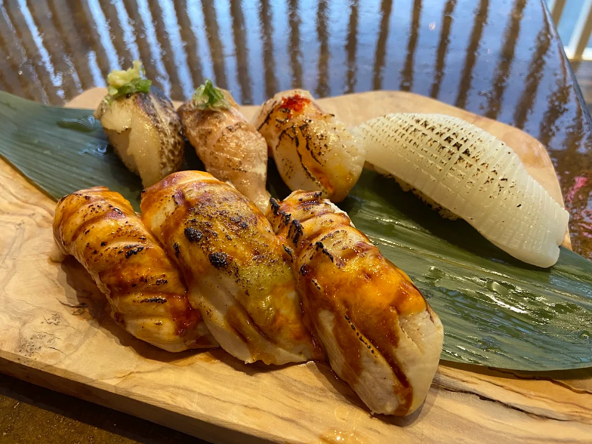 Aburi Nigiri - Salmon Belly, Shen Sushi