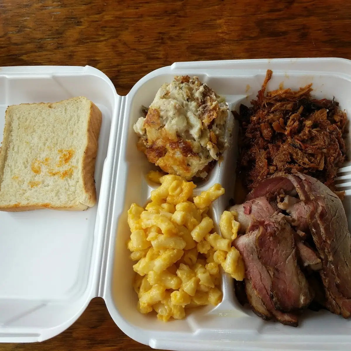 2 Item Combo with Brisket Ribs Bread Pudding and New Brunswick Stew