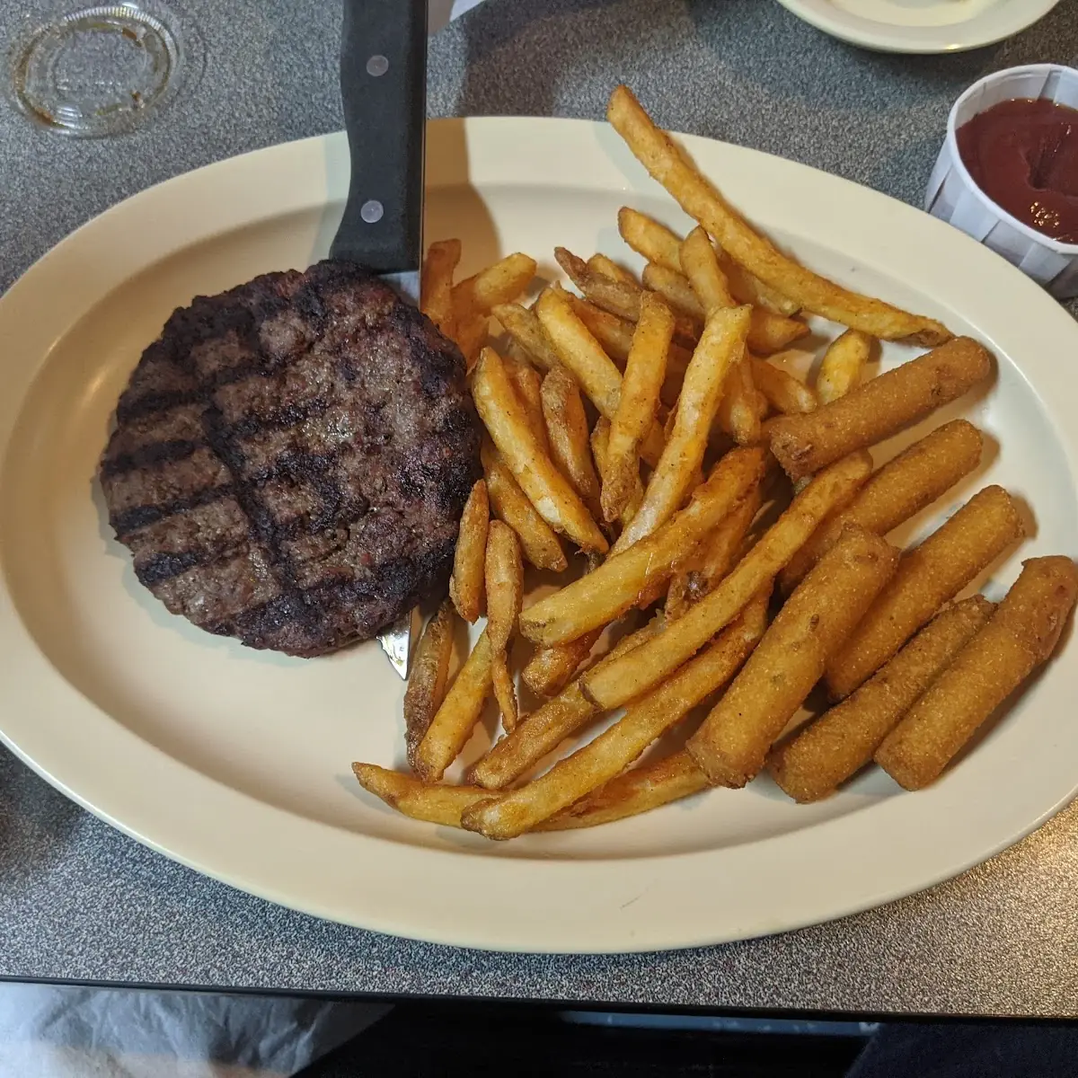 Hamburger Steak with Fries