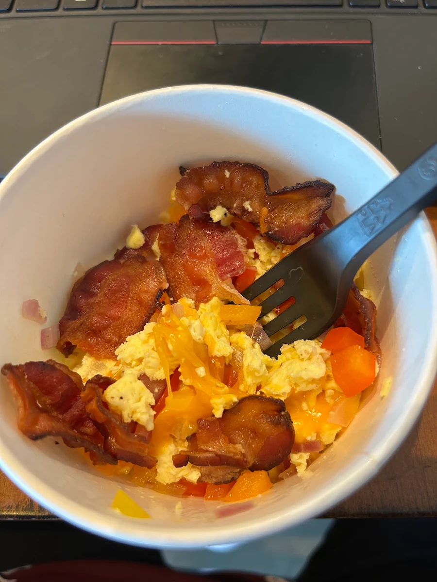 Scrambled Eggs and Bacon Breakfast Bowl